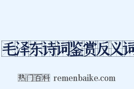 毛泽东诗词鉴赏反义词是什么意思的图片